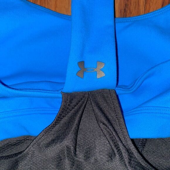 Under Armour NWT Black and a Blue Sports Bra Active Tank - Picture 5 of 7